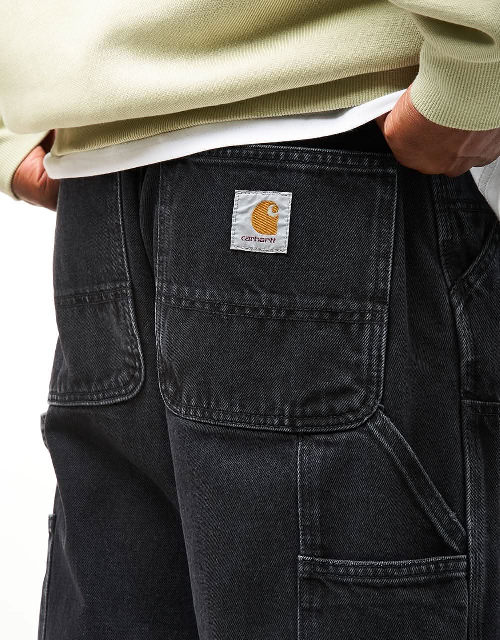 Carhartt WIP Double Knee Pant - Black (Stone Washed) - Image 6