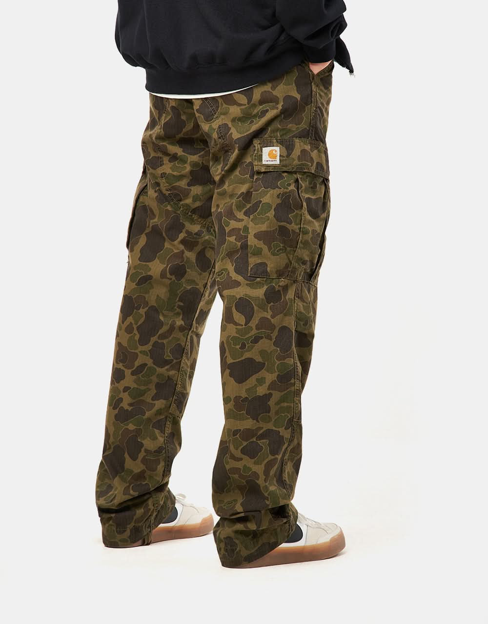 Carhartt WIP Duck Cargo Pant - Camo Duck/Green/Office Green (Garment Dyed) - Image 3