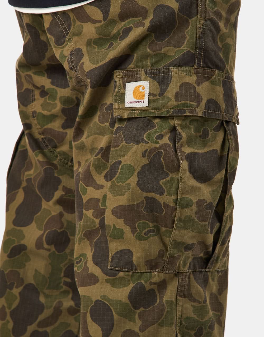 Carhartt WIP Duck Cargo Pant - Camo Duck/Green/Office Green (Garment Dyed) - Image 4