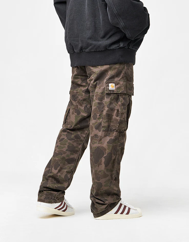 Carhartt WIP Duck Cargo Pant - Camo Duck/Green/Porphyry (Garment Dyed) - Image 2