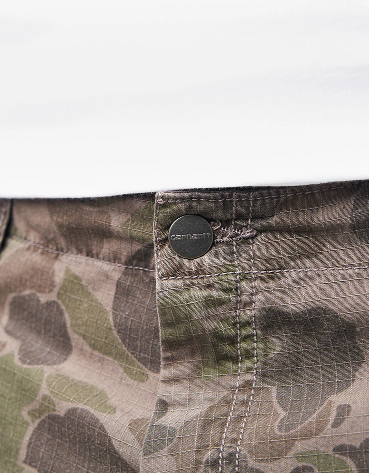 Carhartt WIP Duck Cargo Pant - Camo Duck/Green/Porphyry (Garment Dyed) - Image 6