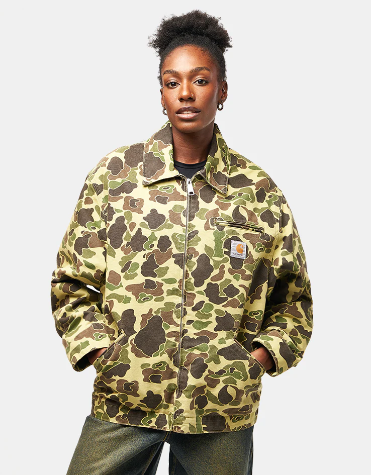 Carhartt WIP Duck Detroit Jacket - Camo Duck/Green (Stone Washed) - Image 10
