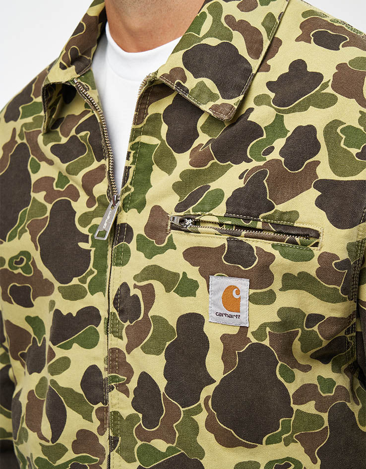 Carhartt WIP Duck Detroit Jacket - Camo Duck/Green (Stone Washed) - Image 2