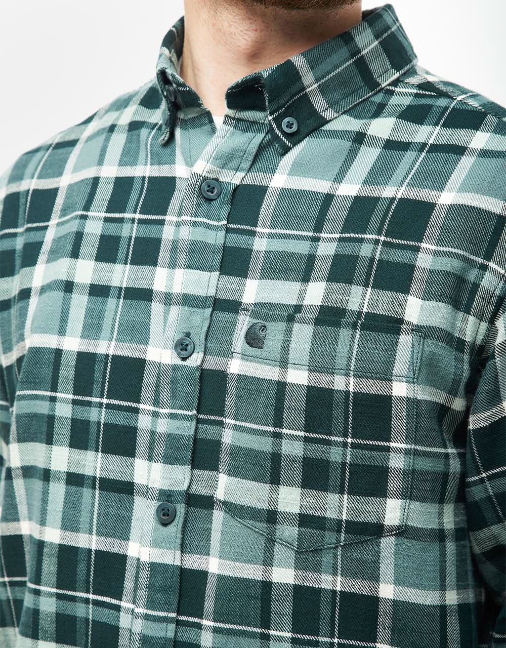 Carhartt WIP Fendrick L/S Shirt - Fendrick Check/Deep Lagoon - Image 4