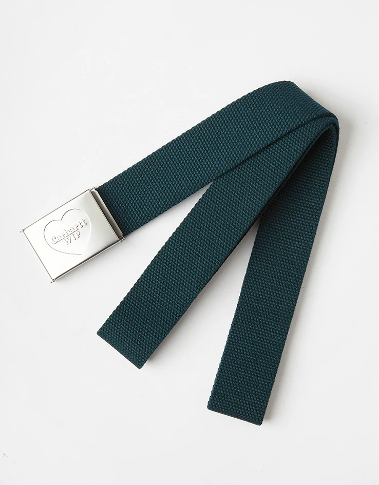 Carhartt WIP Heart Clip Web Belt - Deep Lagoon/Silver - Image 3