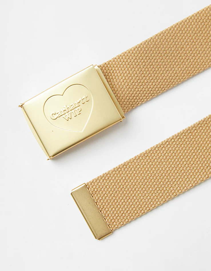 Carhartt WIP Heart Clip Web Belt - Dusty H Brown/Gold - Image 2