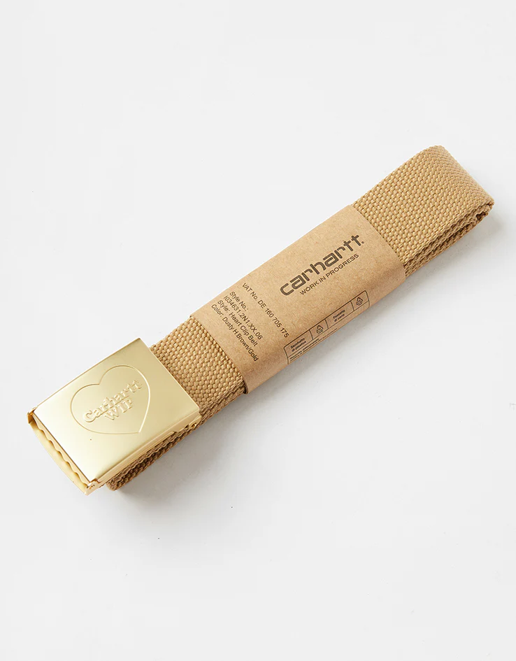 Carhartt WIP Heart Clip Web Belt - Dusty H Brown/Gold - Image 5