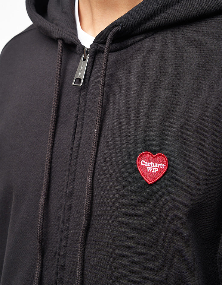 Carhartt WIP Heart II Hartt Hooded Sweat Jacket - Black - Image 5