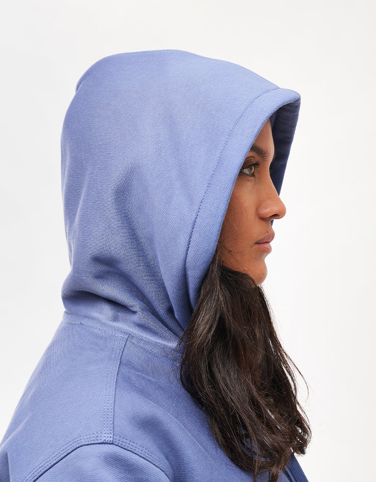 Carhartt WIP Hooded American Script Sweatshirt - Blue Iris - Image 10