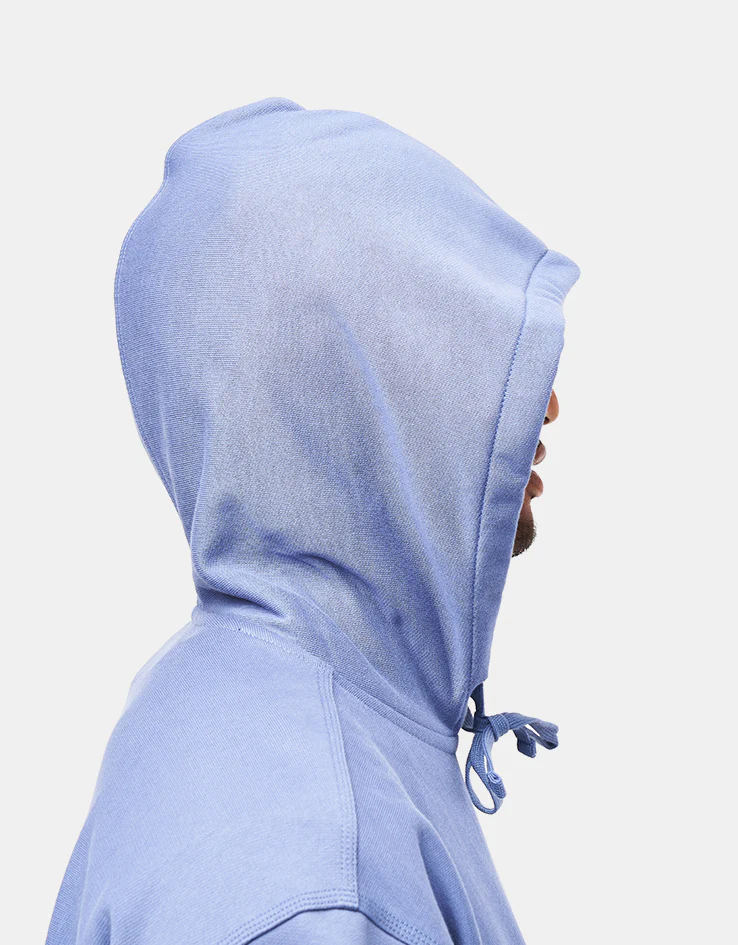 Carhartt WIP Hooded American Script Sweatshirt - Blue Iris - Image 5