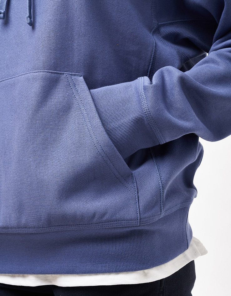 Carhartt WIP Hooded American Script Sweatshirt - Blue Iris - Image 9