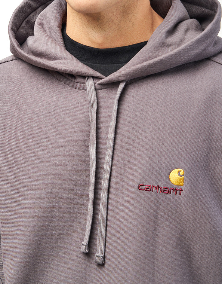 Carhartt WIP Hooded American Script Sweatshirt - Porphyry - Image 3