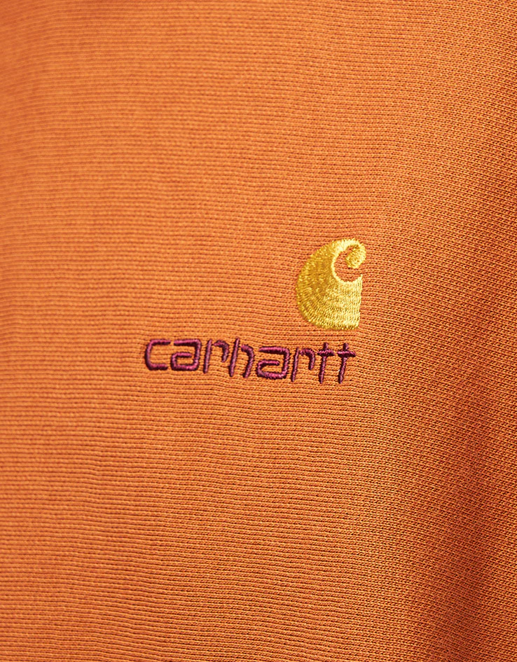 Carhartt WIP Hooded American Script Sweatshirt - Sienna - Image 5