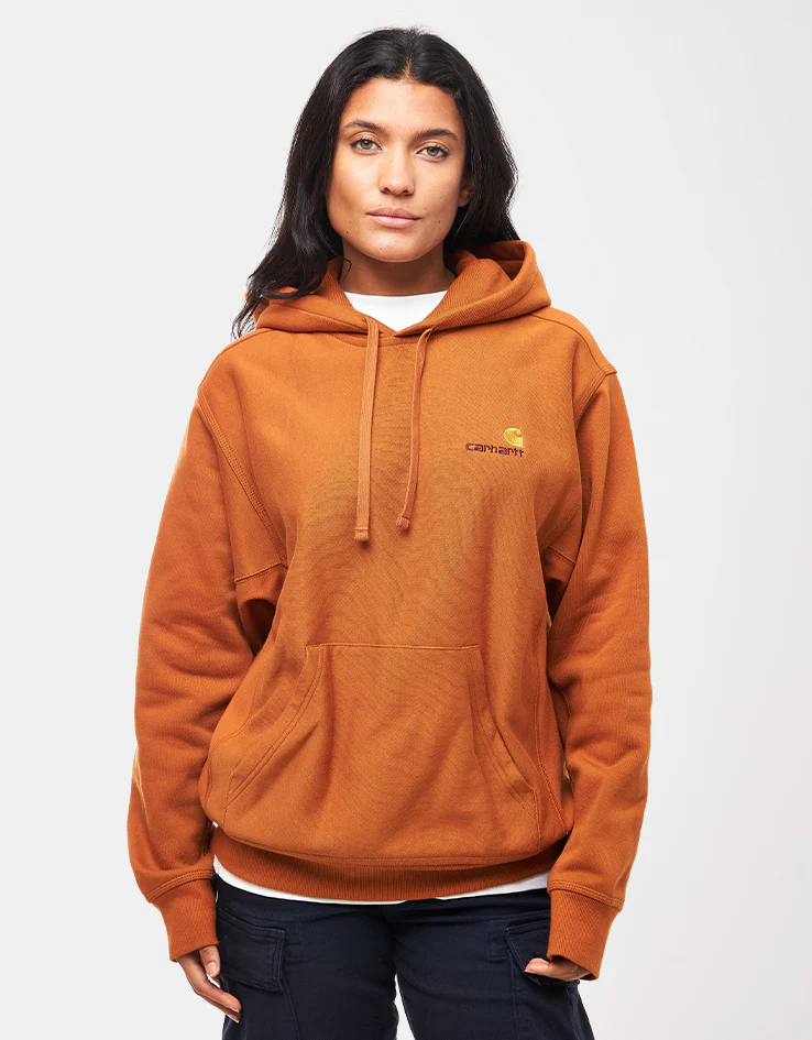 Carhartt WIP Hooded American Script Sweatshirt - Sienna - Image 6