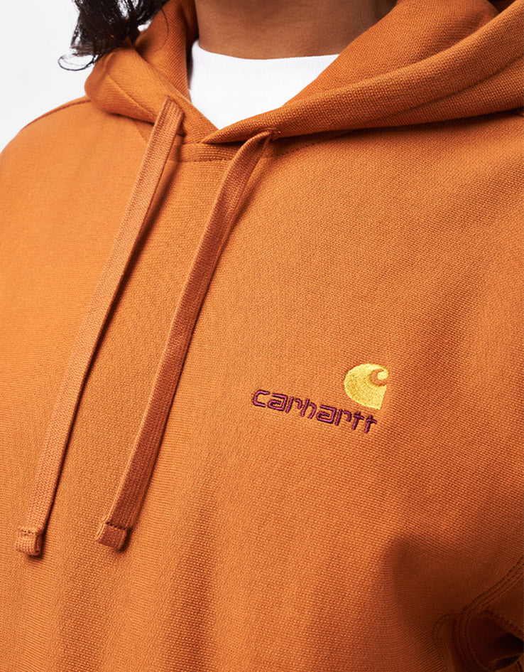 Carhartt WIP Hooded American Script Sweatshirt - Sienna - Image 8