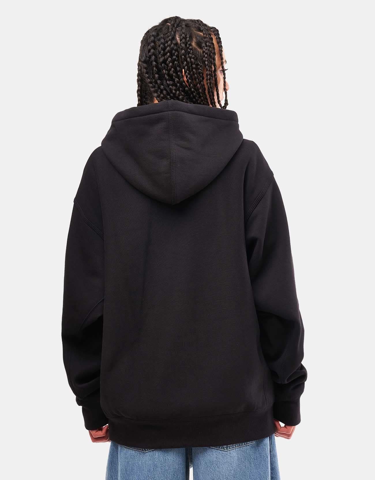 Carhartt WIP Hooded American Script Sweatshirt - Black - Image 7