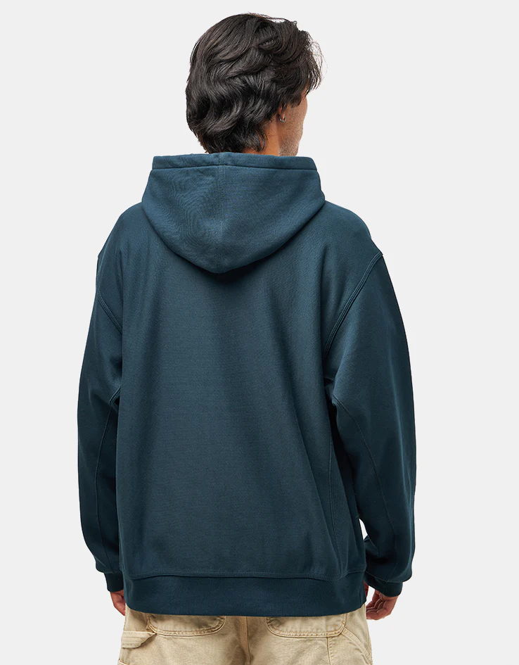Carhartt WIP Hooded American Script Sweatshirt - Deep Lagoon - Image 2