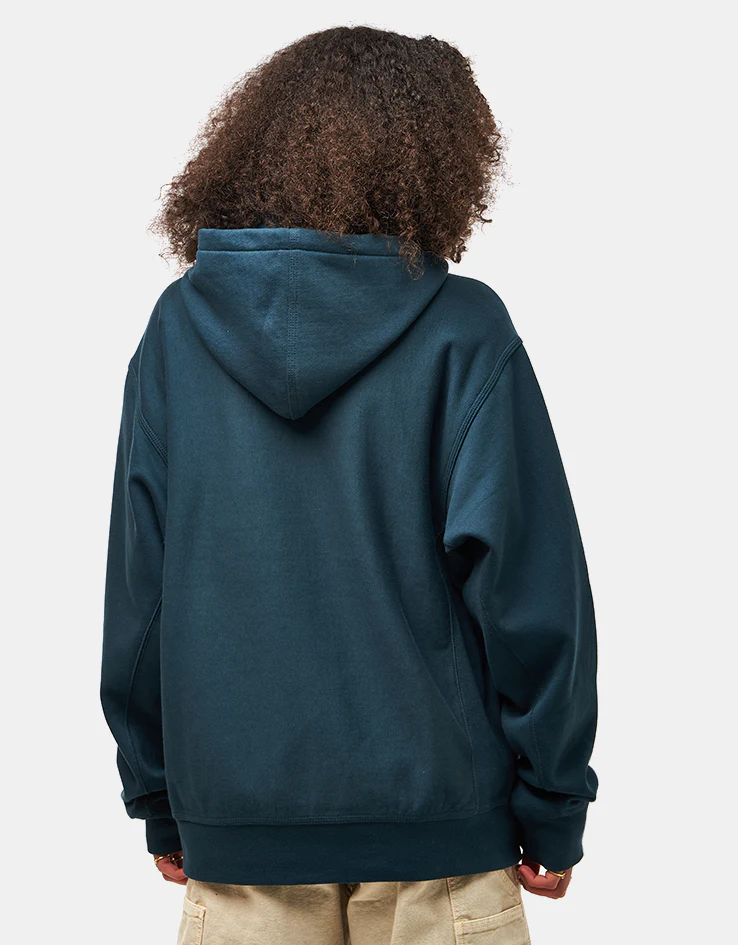 Carhartt WIP Hooded American Script Sweatshirt - Deep Lagoon - Image 5
