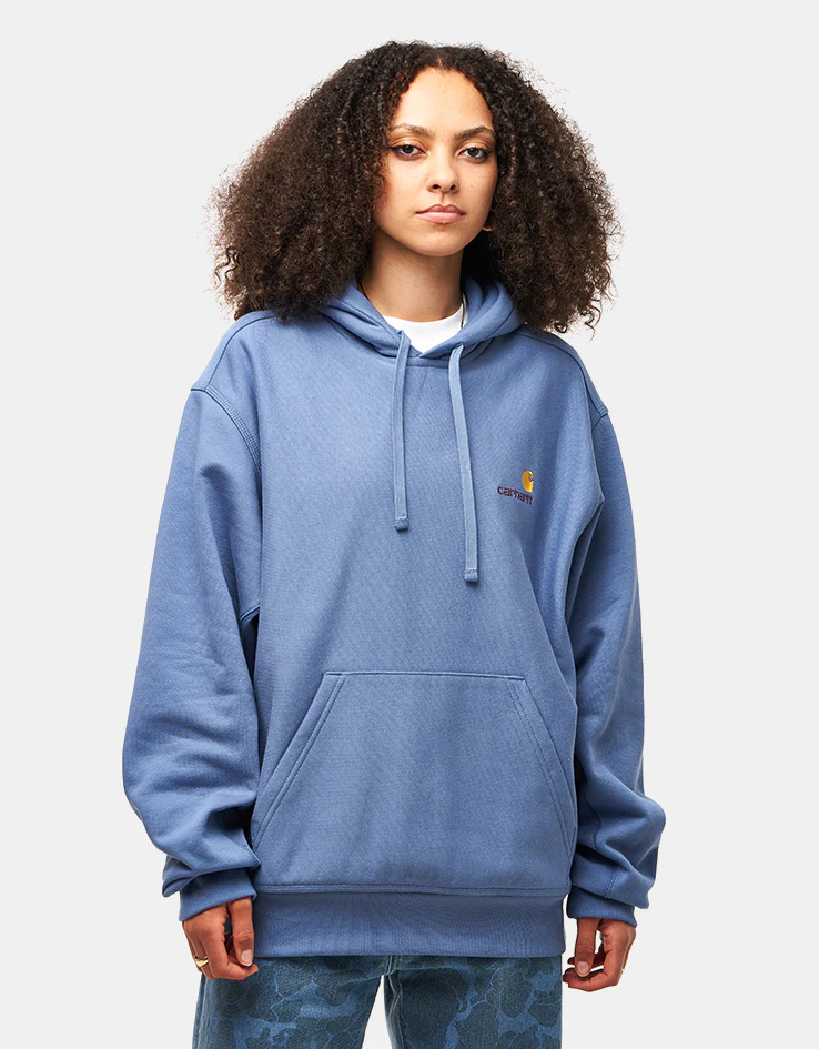 Carhartt WIP Hooded American Script Sweatshirt - Sorrent - Image 4