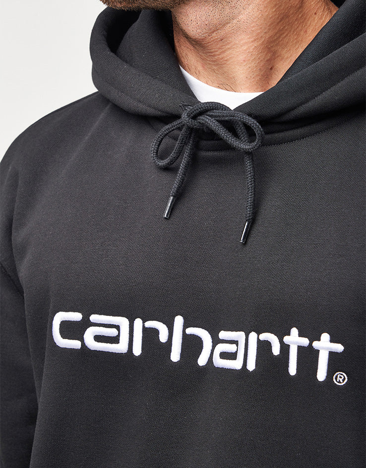 Carhartt WIP Hooded Carhartt Sweatshirt - Black/White - Image 3