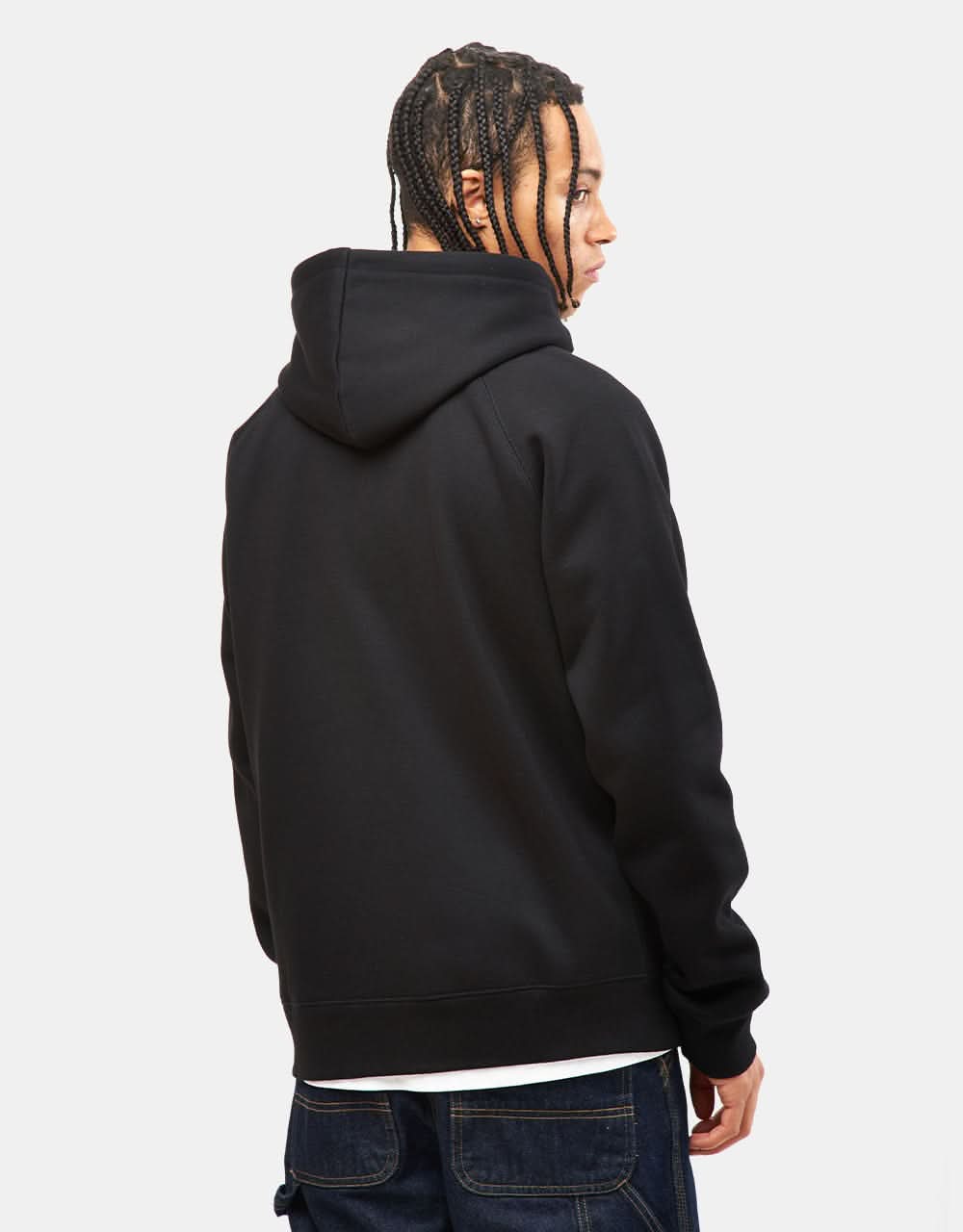 Carhartt WIP Hooded Chase Jacket - Black/Gold - Image 3