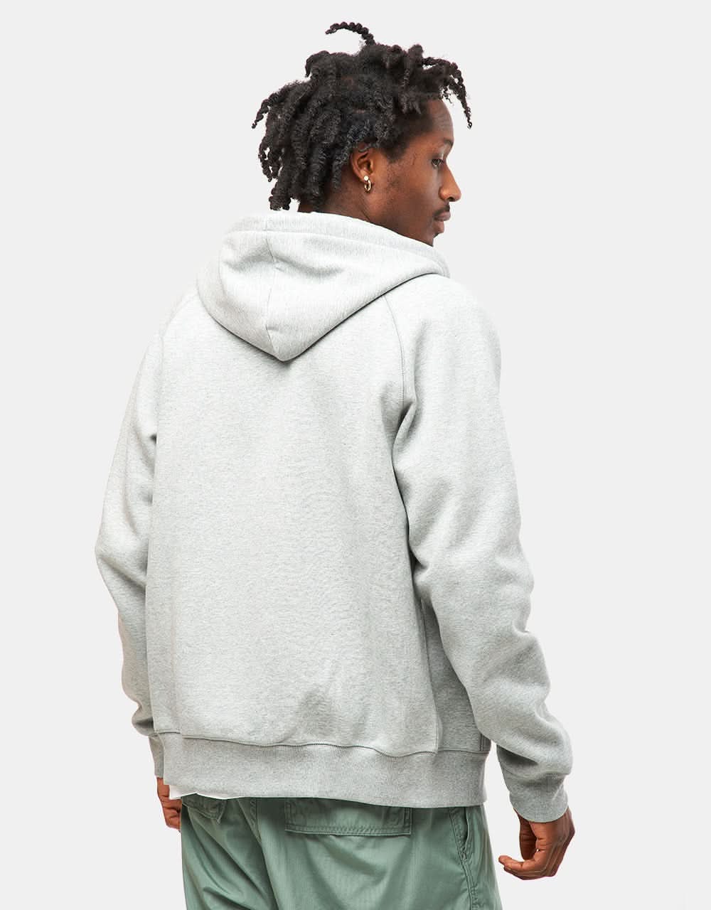 Carhartt WIP Hooded Chase Jacket - Grey Heather/Gold - Image 2