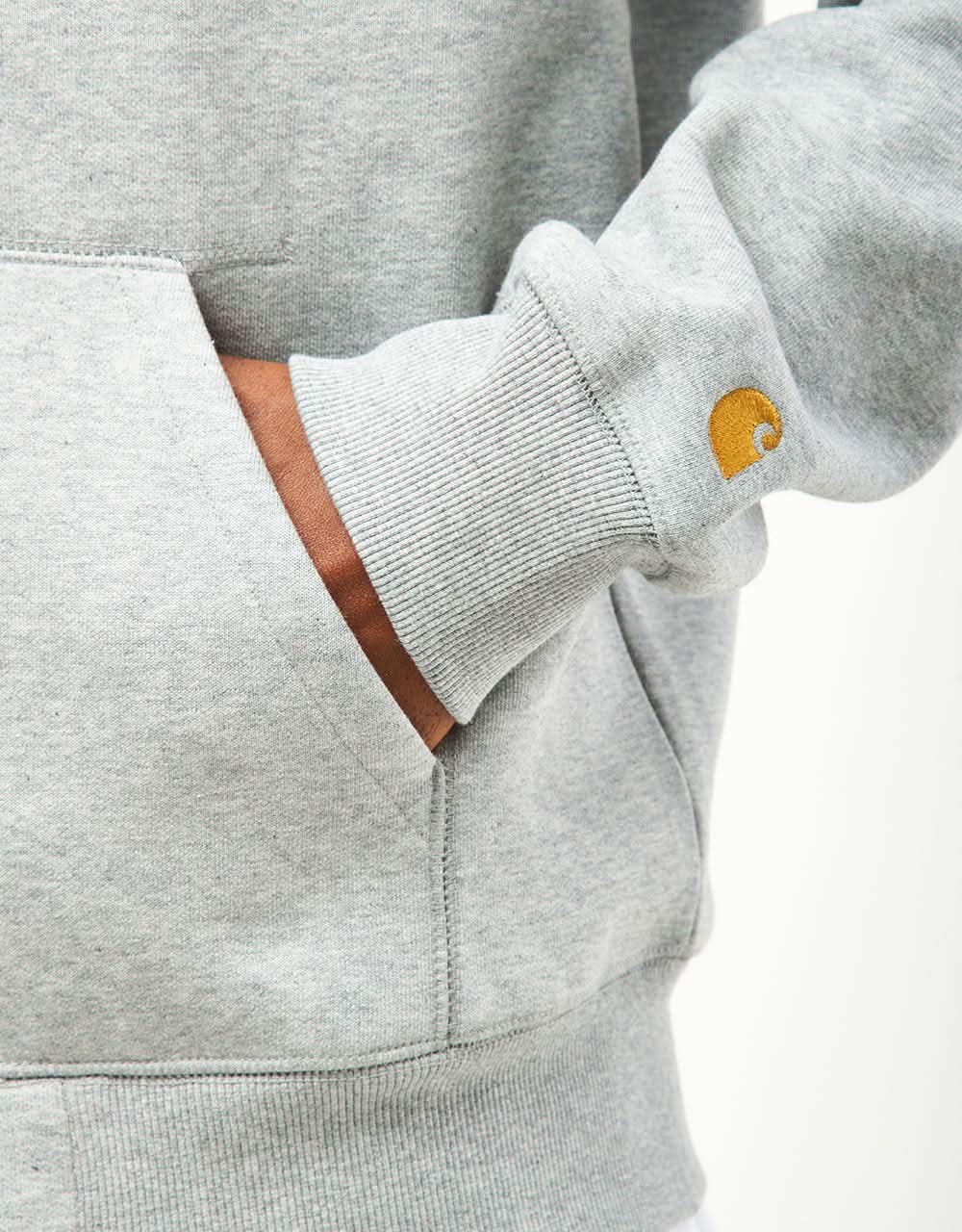Carhartt WIP Hooded Chase Jacket - Grey Heather/Gold - Image 5