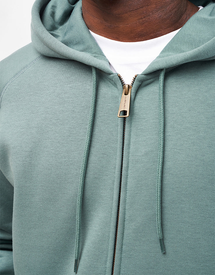 Carhartt WIP Hooded Chase Jacket - Silver Pine/Gold - Image 4