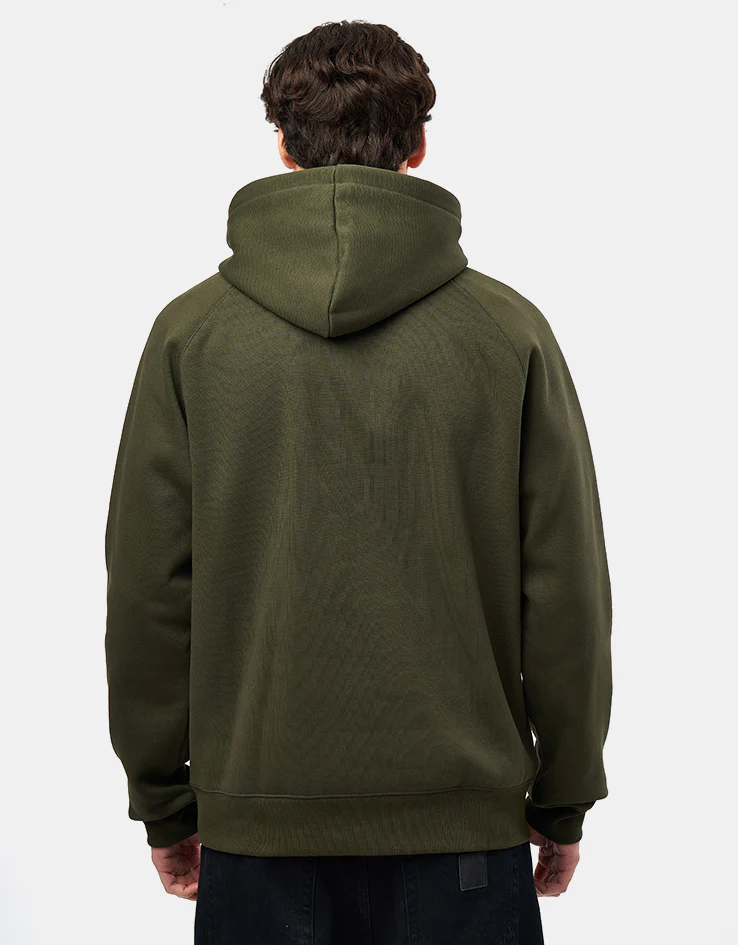 Carhartt WIP Hooded Chase Sweatshirt - Olive/Gold - Image 4
