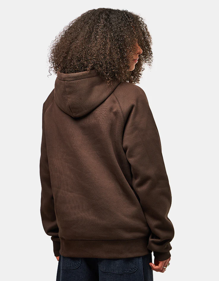 Carhartt WIP Hooded Chase Sweatshirt - Tobacco/Gold - Image 6