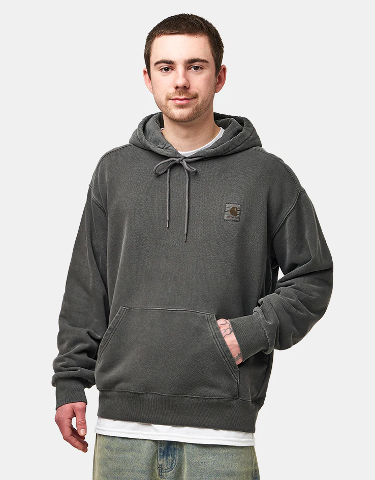 Carhartt WIP Hooded Nelson Sweat - Black (Garment Dyed)
