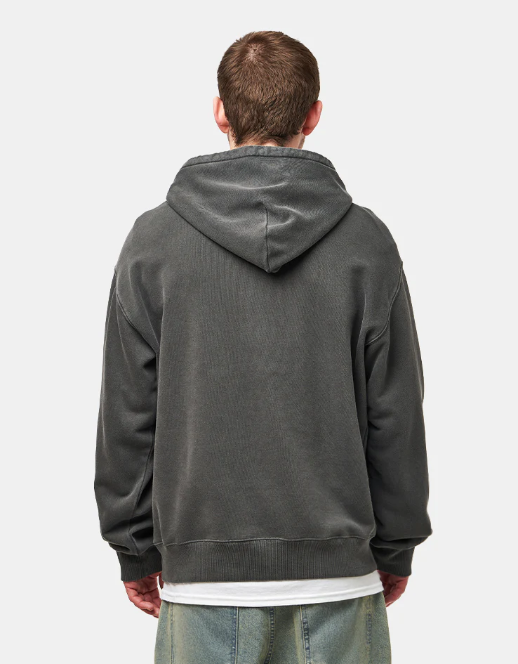 Carhartt WIP Hooded Nelson Sweat - Black (Garment Dyed) - Image 2