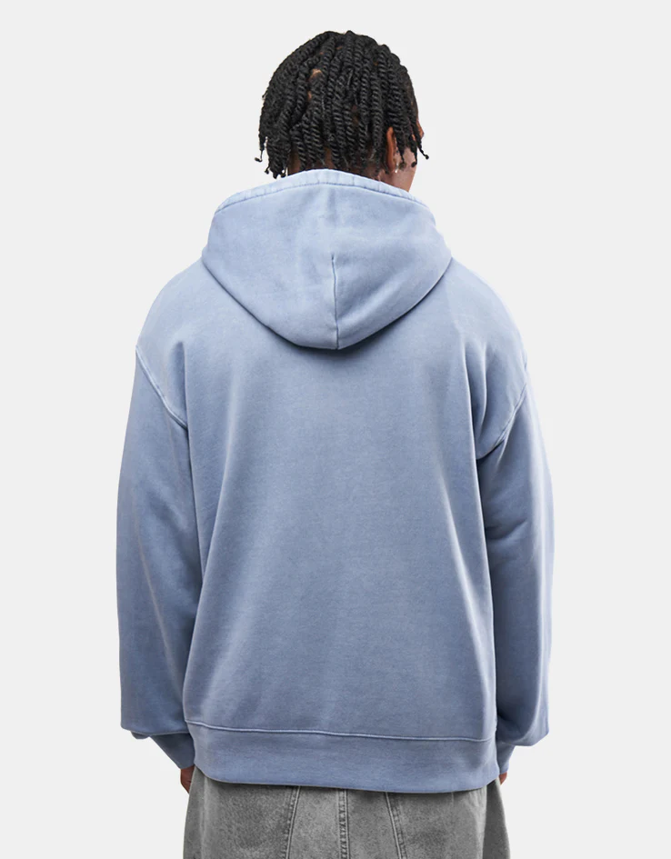 Carhartt WIP Hooded Nelson Sweat - Gentle Blue (Garment Dyed) - Image 2