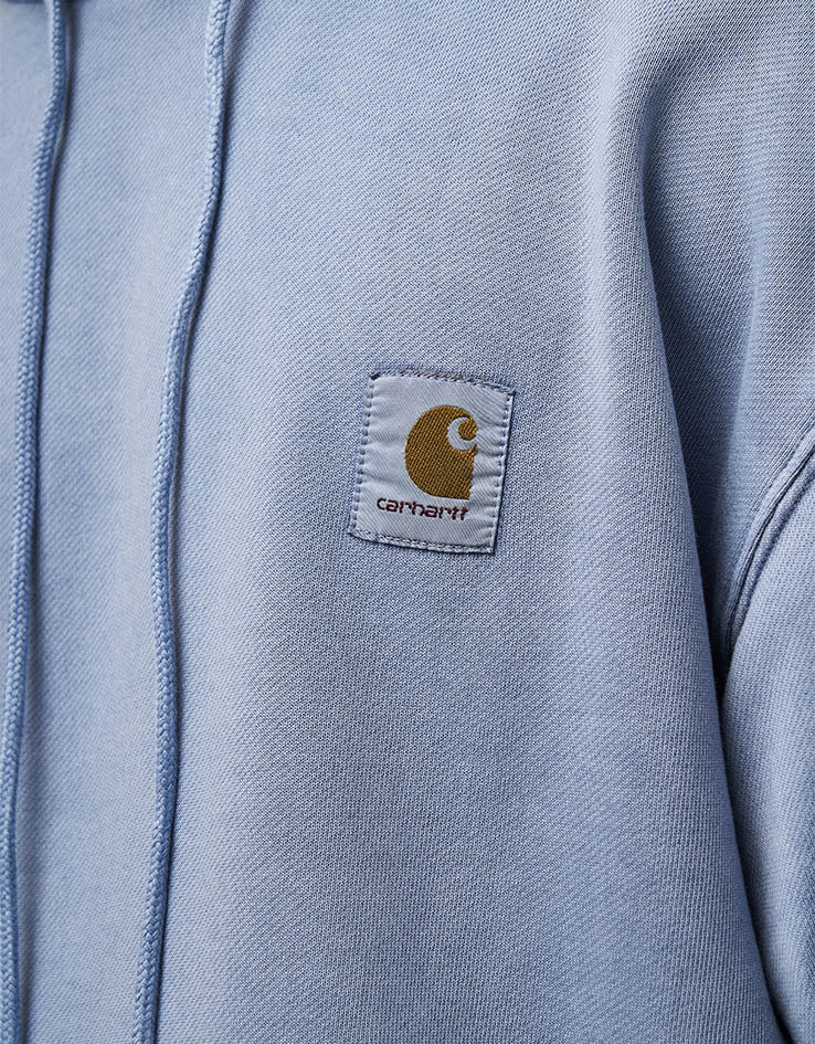 Carhartt WIP Hooded Nelson Sweat - Gentle Blue (Garment Dyed) - Image 3