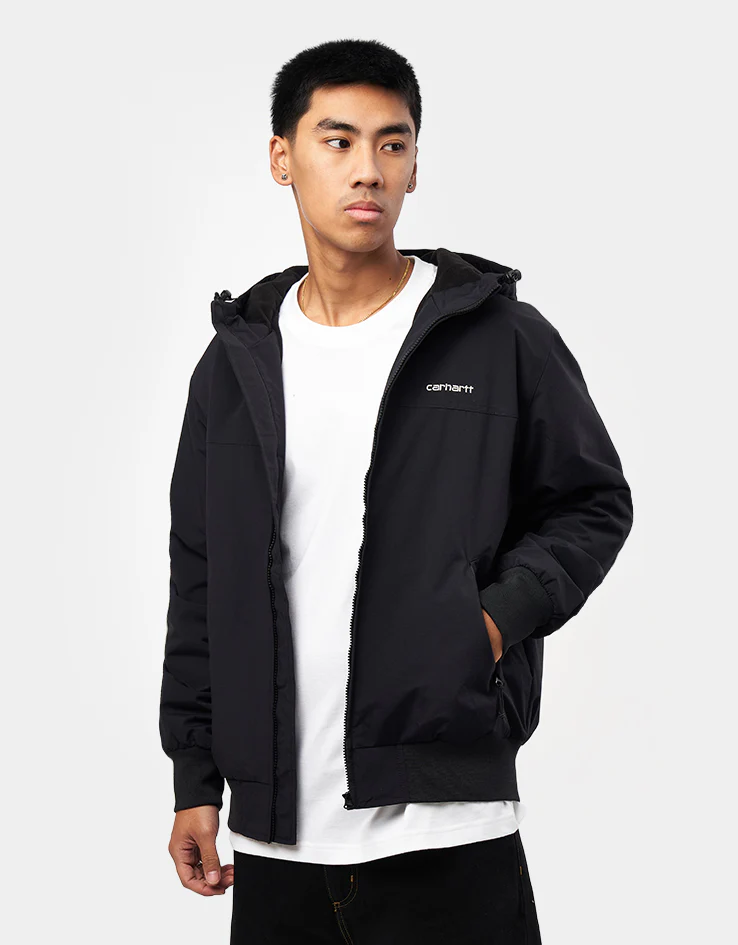 Carhartt WIP Hooded Sail Jacket - Black/White - Image 6