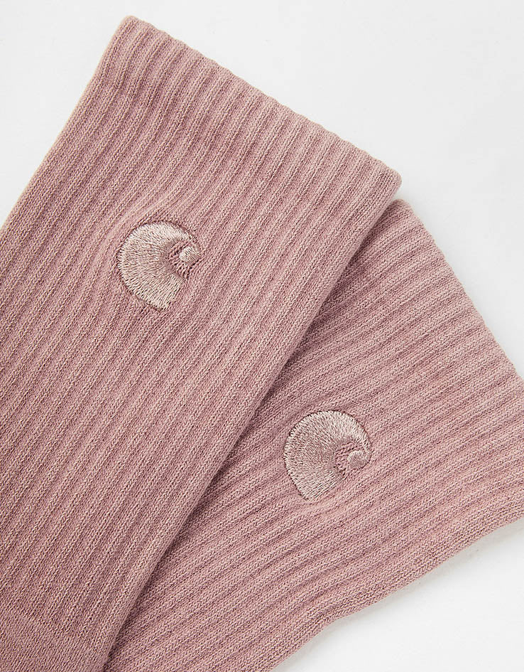 Carhartt WIP Hudson Crew Socks - Daphne/Chalk Wash - Image 3