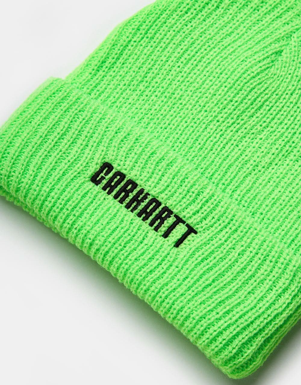 Carhartt WIP Industry Beanie - Lumo Green/Black - Image 2