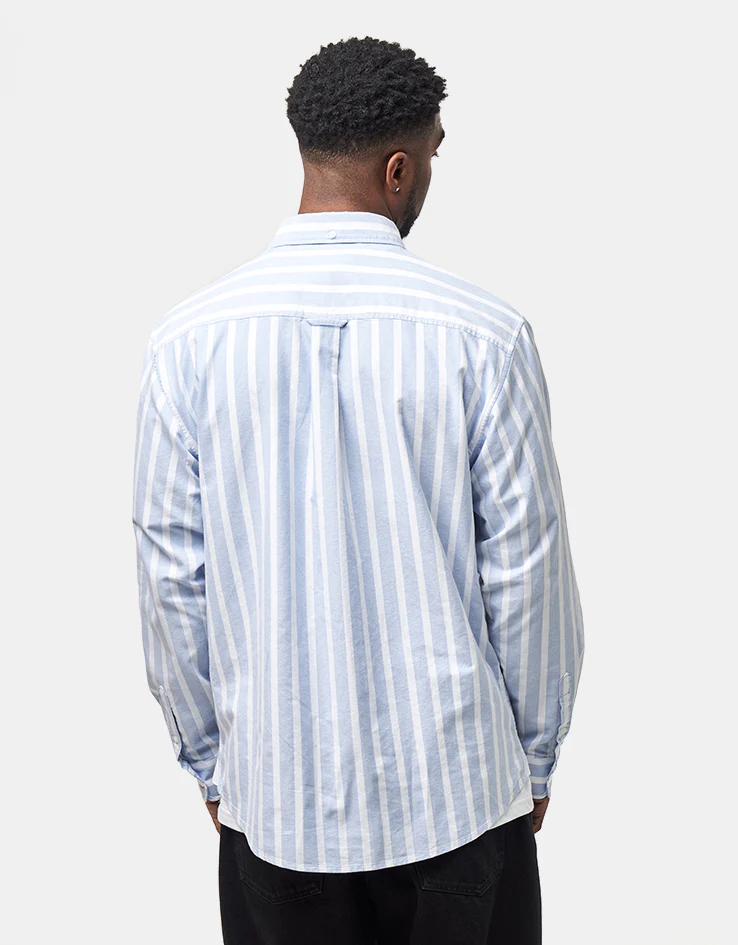 Carhartt WIP L/S Deven Shirt - Deven Stripe/Bleach/White - Image 3