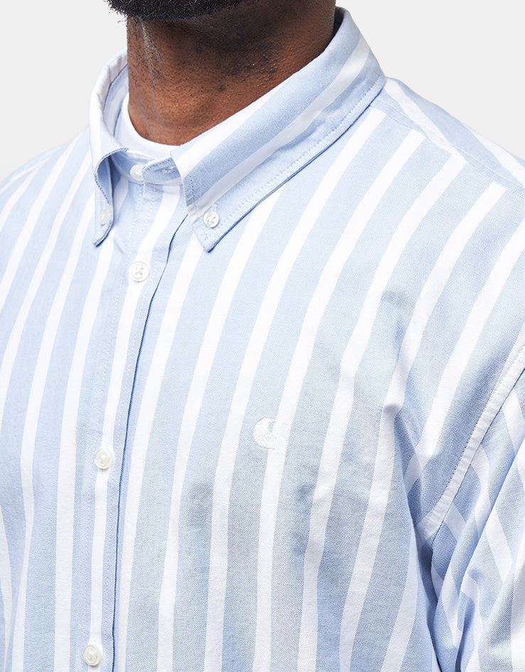 Carhartt WIP L/S Deven Shirt - Deven Stripe/Bleach/White - Image 4
