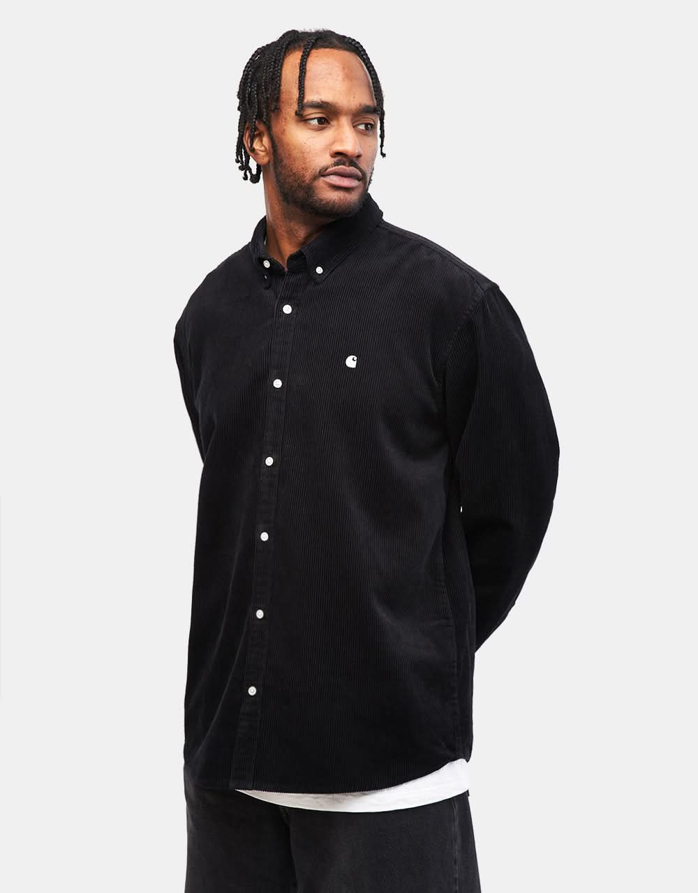 Carhartt WIP L/S Madison Cord Shirt - Black/Wax - Image 3