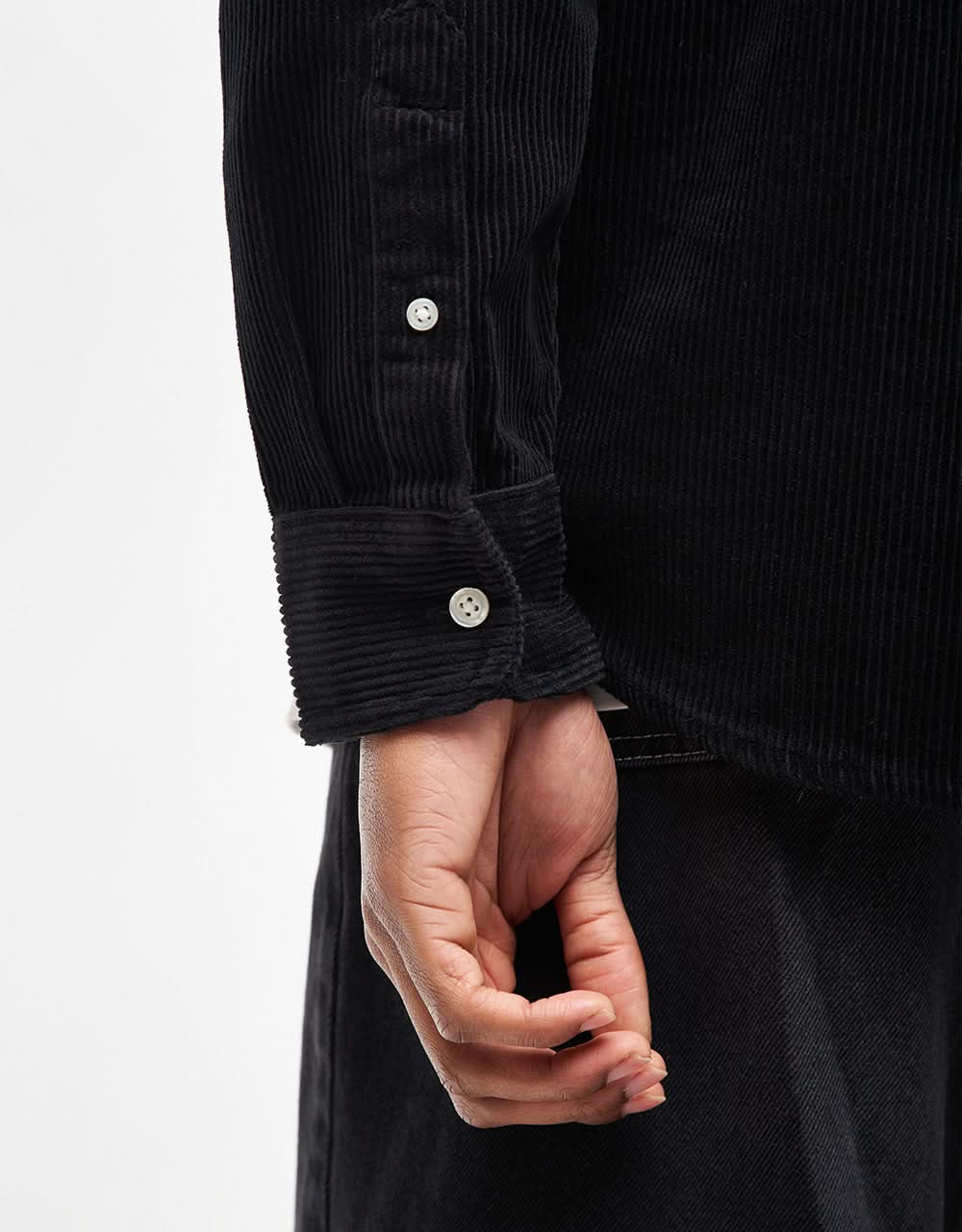 Carhartt WIP L/S Madison Cord Shirt - Black/Wax - Image 6