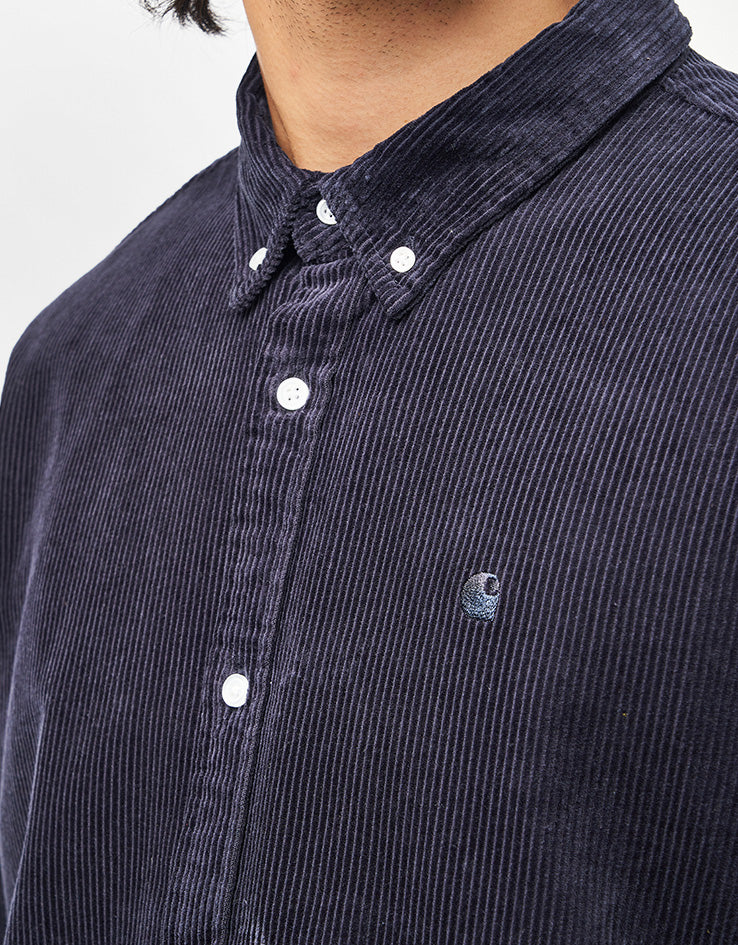 Carhartt WIP L/S Madison Cord Shirt - Dark Navy/Dark Navy - Image 4