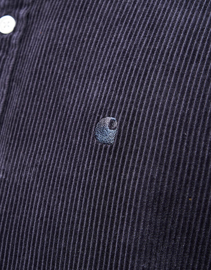 Carhartt WIP L/S Madison Cord Shirt - Dark Navy/Dark Navy - Image 7
