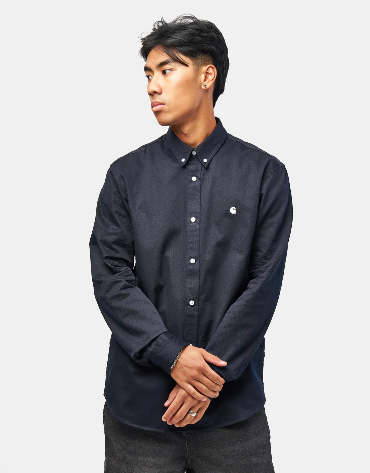 Carhartt WIP L/S Madison Shirt - Dark Navy/Wax - Image 3