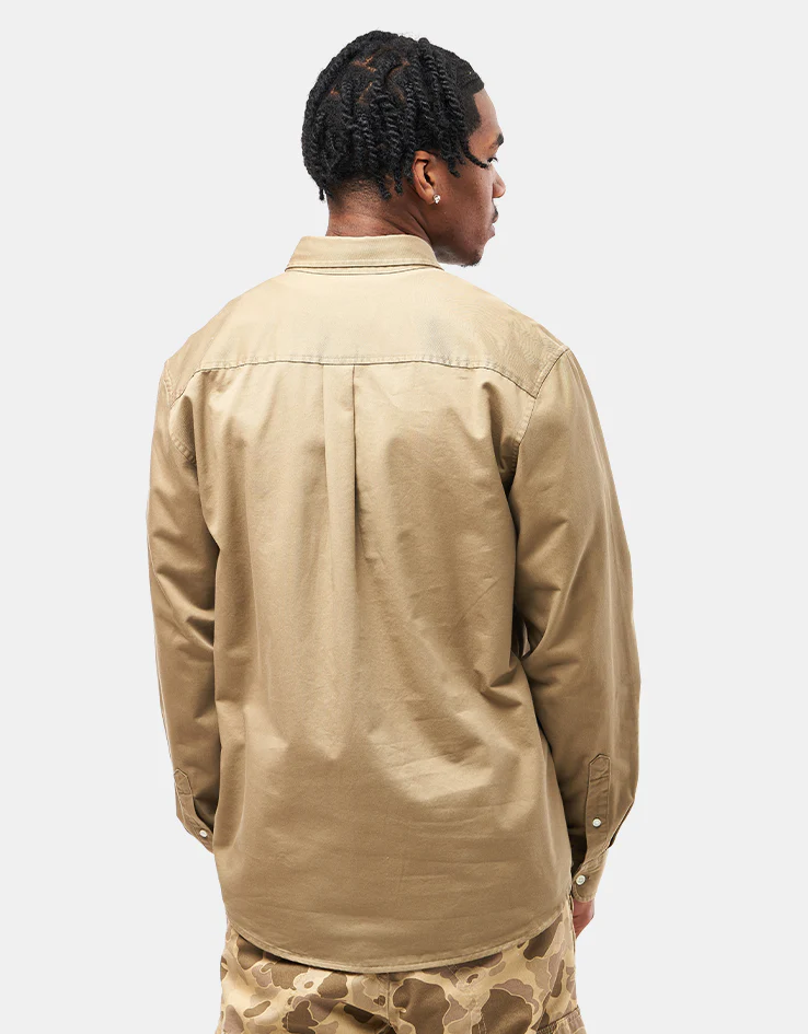 Carhartt WIP L/S Madison Shirt - Leather/White - Image 2
