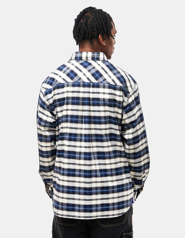 Carhartt WIP L/S Tarbell Shirt - Tarbell Check/Dark Navy/White - Image 3