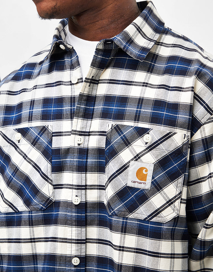 Carhartt WIP L/S Tarbell Shirt - Tarbell Check/Dark Navy/White - Image 4