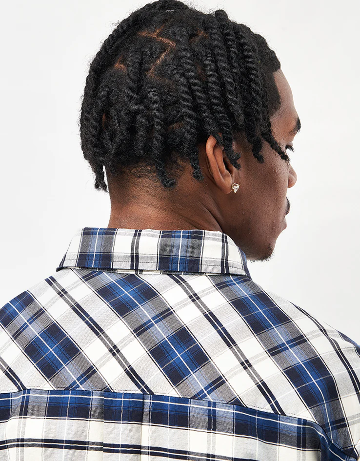 Carhartt WIP L/S Tarbell Shirt - Tarbell Check/Dark Navy/White - Image 5