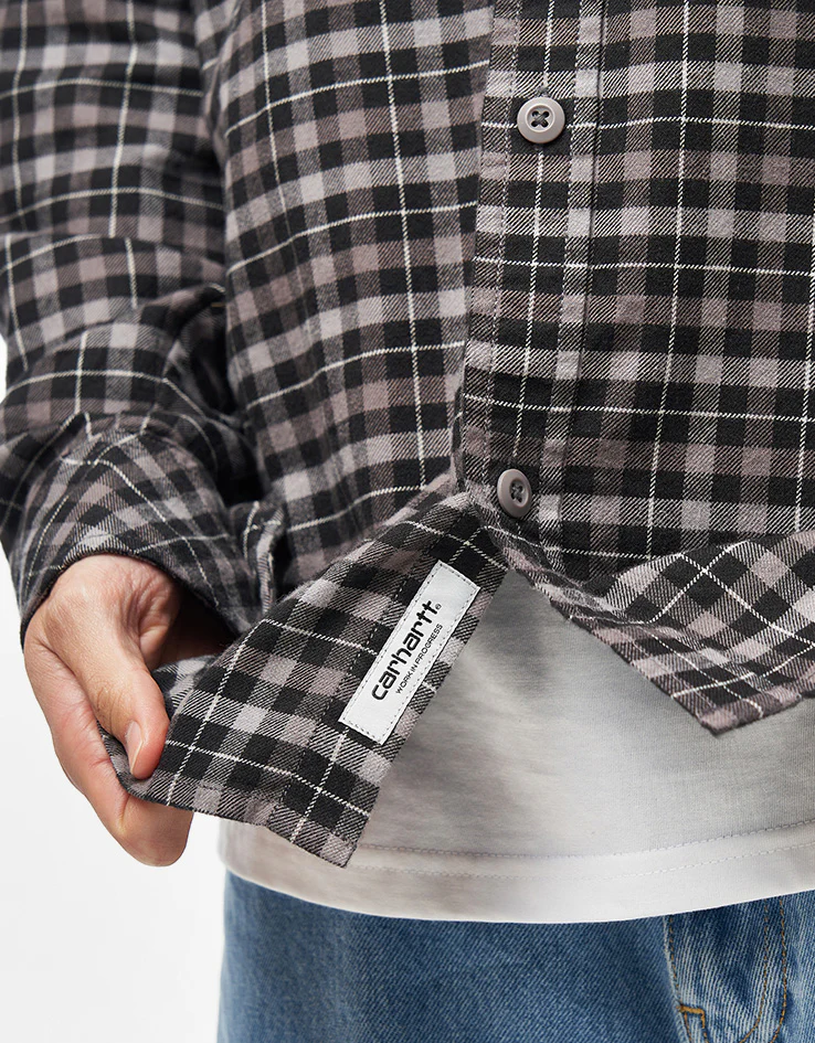 Carhartt WIP L/S Widmark Shirt - Widmark Check/Porphyry - Image 7