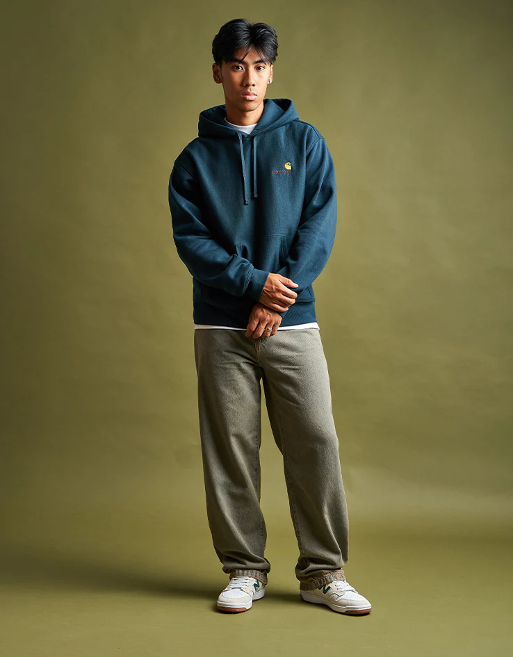 Carhartt WIP Landon Pant - Blue/Leather (Garment Dyed) - Image 2